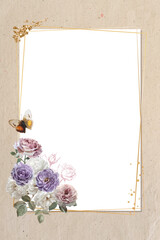 Editable Template Vintage Flower Frame Design