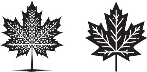 leaf silhouette vector art illustration