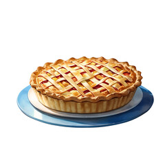 Apple pie on a transparent background, PNG file. PNG element. Suitable for artwork design.