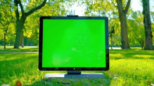 blank billboard on green grass
