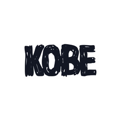 Kobe city logo icon sign Hand drawn ink sketch Decorative graffiti lettering Doodle abstract design Cartoon art style Fashion print for clothes greeting invitation card flyer banner poster cover book