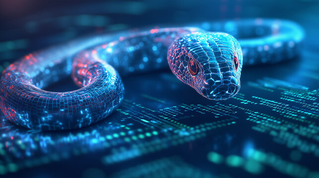 Digital tech snake concept