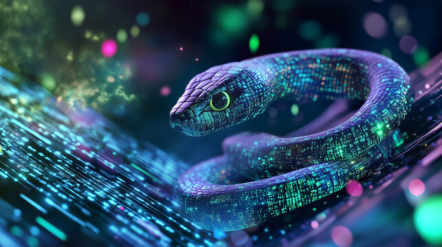 Digital python as a visualization of modern programming