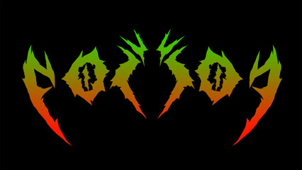 Poison text hardcore typography with Stiff touch, gradient colored vector illustration for t-shirt music apparel