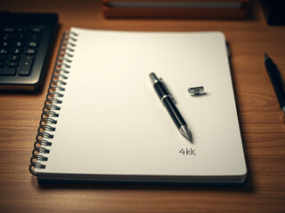  Notebook Mockup with Pen on Desk
A professional notebook mockup with a pen placed on a clean desk, suitable for showcasing custom stationery designs.