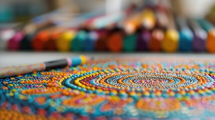 Vibrant Mandala Masterpiece: Intricately Designed Pattern with Rich Colors and Details