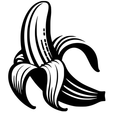 recommend clip art: Peeled banana silhouette