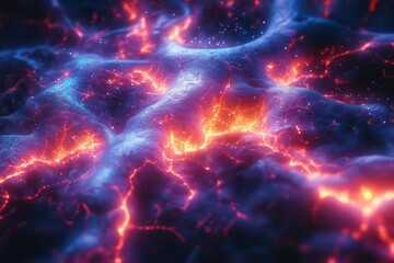 surreal neon brain maze glowing synapses forming intricate pathways thoughts visualized as colorful energy pulses dark background with ethereal glow