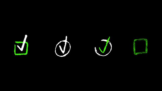 Set of Animated Hand Drawn check marks and Highlighter Elements, Doodle marker elements.mp4
