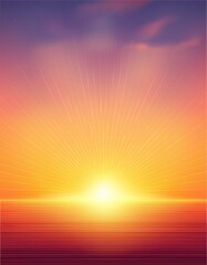 Obraz premium Sunrise in Morning with Orange,Yellow and Pink sky, Vertical Dramatic twilight landscape with Sunset in evening, Vector mesh horizon Sky banner of sunrise or sunlight for four seasons background. cop