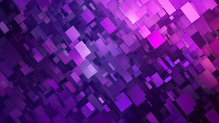 Abstract geometric background featuring squares. Purple pixelated backdrop with blank space. Vector illustration.