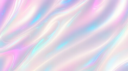 Holographic background seamless trendy iridescent light foil texture. Soft holographic pastel unicorn marble background pattern. Modern pearlescent blurry abstract swirl illustration.	