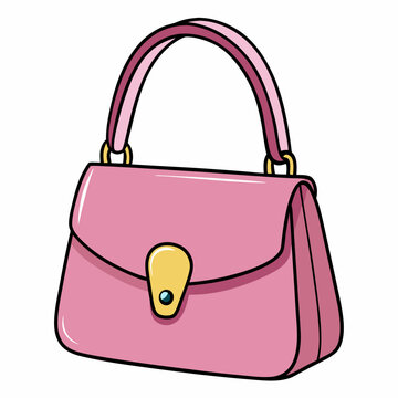 recommend clip art: Pink purse handbag or crossbody shoulder bag stock illustration