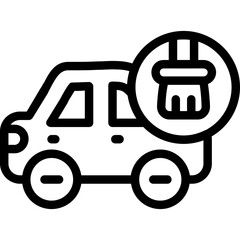 Car with a brush and soap Icon