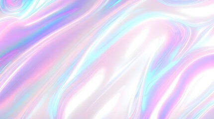 Obraz premium Holographic background seamless trendy iridescent light foil texture. Soft holographic pastel unicorn marble background pattern. Modern pearlescent blurry abstract swirl illustration. 