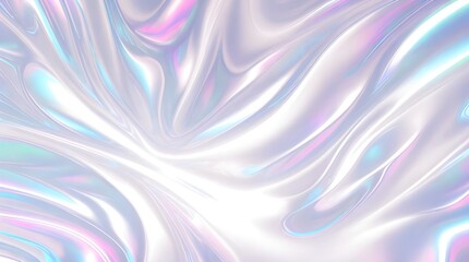 Obraz premium Holographic background seamless trendy iridescent light foil texture. Soft holographic pastel unicorn marble background pattern. Modern pearlescent blurry abstract swirl illustration. 