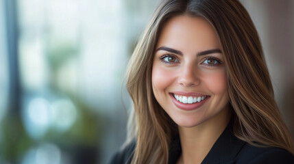 Naklejka premium portrait of a smiling woman