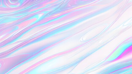 Holographic background seamless trendy iridescent light foil texture. Soft holographic pastel unicorn marble background pattern. Modern pearlescent blurry abstract swirl illustration.	