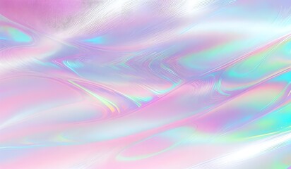 Obraz premium Holographic background seamless trendy iridescent light foil texture. Soft holographic pastel unicorn marble background pattern. Modern pearlescent blurry abstract swirl illustration. 