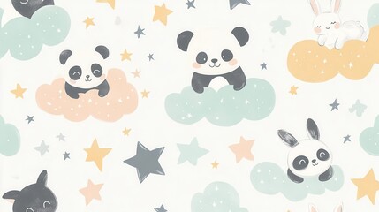 Fototapeta premium A delightful cute wallpaper featuring adorable animals