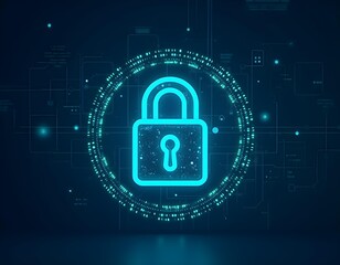 a bright neon security sign in electric blue and vivid blue create with ai