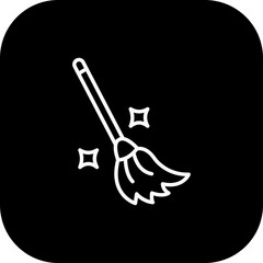 Fototapeta premium Witch Broom Icon Design