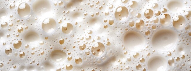  A tight shot of water droplets on a white background, densely populated by numerous drops