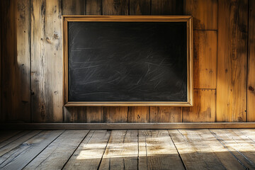 Naklejka premium Empty blackboard with wooden frame , Chalk board for education concept.