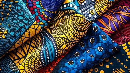 Background Featuring African Ankara Fabric with Bold and Vibrant Patterns