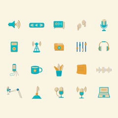 podcast elements, audio ui, good for international podcast day poster needs
