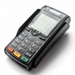 Sleek Black Payment Terminal for Secure Transactions, Isolated on Transparent Background PNG