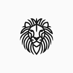 Lion head logo animal vector template illustration