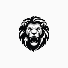 Lion head logo animal vector template illustration