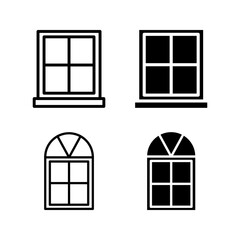 Window icon set vector design color editable
