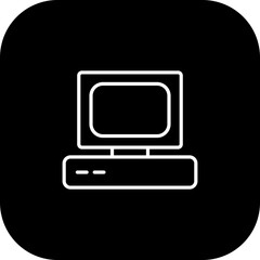 Old Computer Vector Icon Design