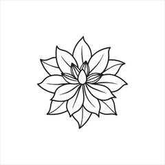 Fototapeta premium Mandalas Drawing in Miniature Style Coloring flower
