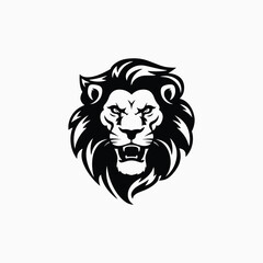Lion head logo animal vector template illustration
