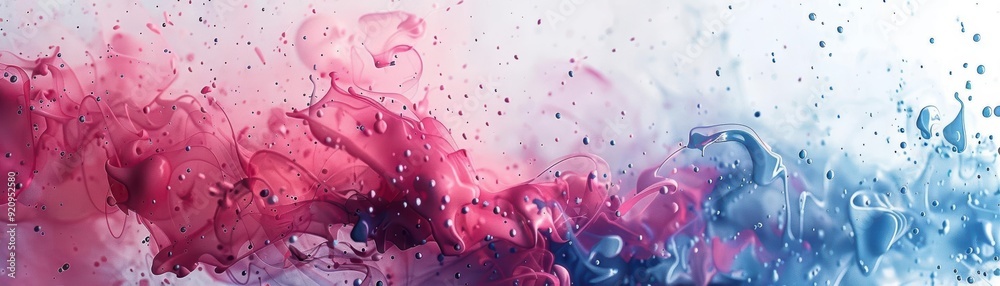 Poster Abstract fluid art with vibrant pink and blue colors blending beautifully, creating a dynamic and eye-catching visual effect.