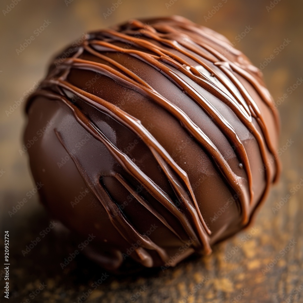 Sticker A Closeup of a Rich Chocolate Truffle