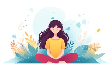 Obraz premium Woman meditating in nature.