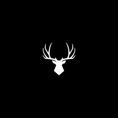 Deer head icon isolated on dark background