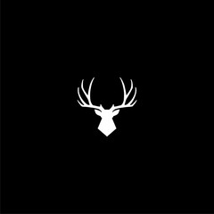 Deer head icon isolated on dark background