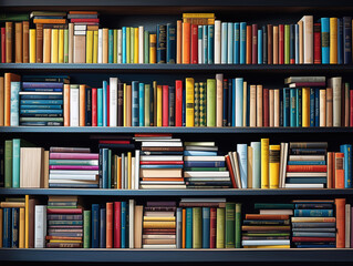 Fototapeta premium Atrractive Modern bookstore showcasing rows of vibrant books