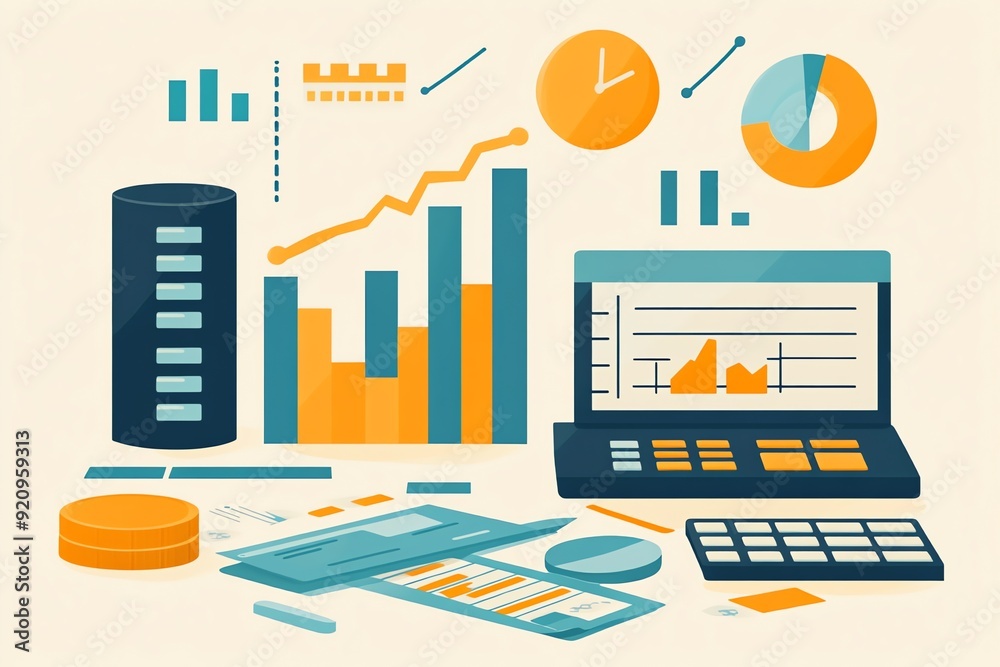 Poster financial analysis and data visualization.
