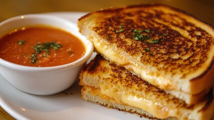 Grilled Cheese Sandwich and Tomato Soup