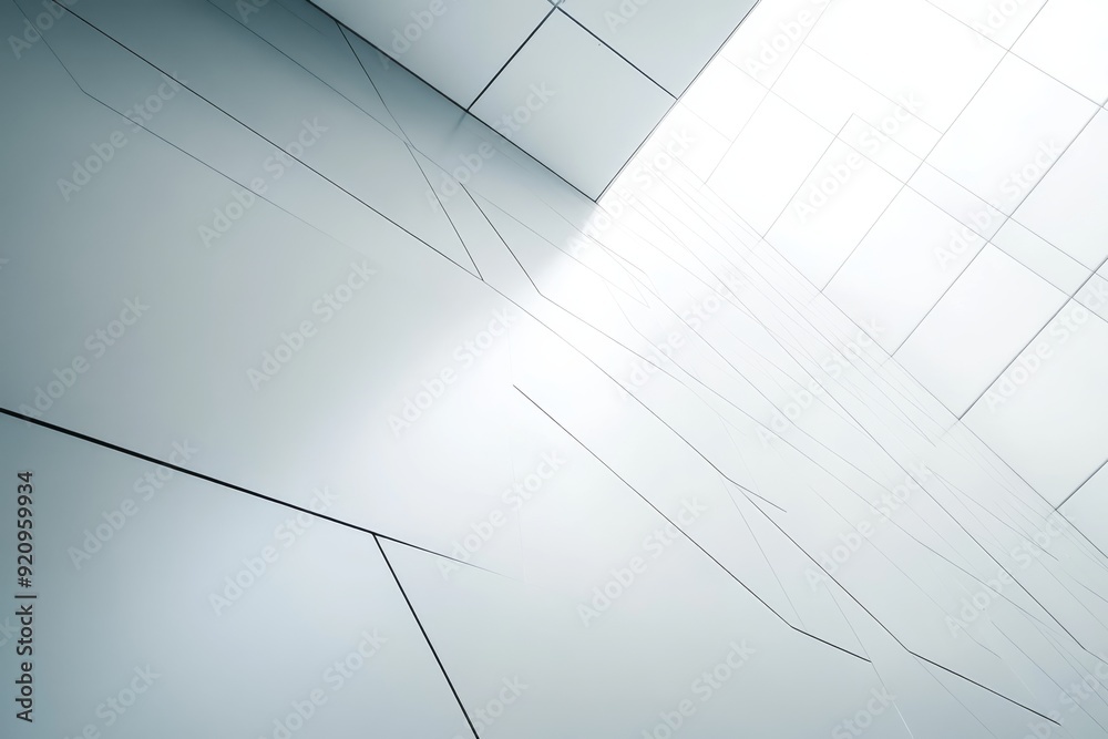 Poster a sleek abstract background features white and gray tones with intersecting lines creating a contemp