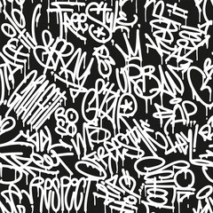Graffity wall tags seamless pattern, graffiti street art.