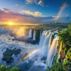 Spectacular Iguazu Falls at the Border of Brazil and Argentina ar 16:9 Job ID: 9443d479-e3d6-46f3-aebd-af8072978883