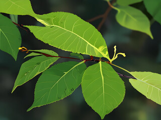 green caterpillar on a leaf,Ai generated 