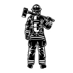 Firefighter | Rescuer | Firefighter Equipment | 911 | Firefighter Dad | Firefighter Axe | Fire Department | First Responder | Original Illustration | Vector and Clipart | Cutfile and Stencil